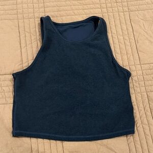 Vuori Dark Navy Crewneck Tee with Signature Patch